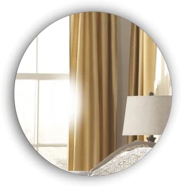 Frameless Circle Bathroom Mirror Lightweight Shaving Mirror Stick on Mirror