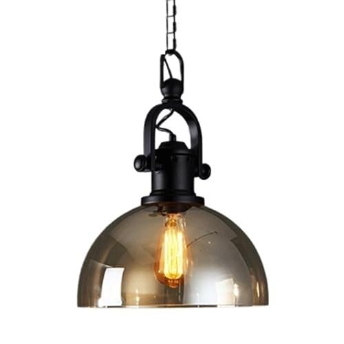Chandelier lampe à suspension E27 en métal et verre en forme de bol pour couloir