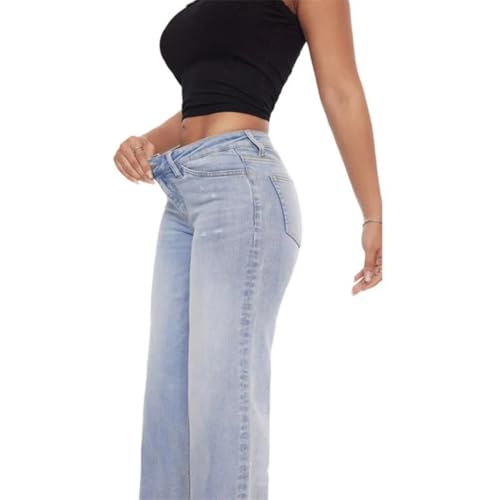 Valvari Jeans, BBL Jeans, Valvari Mid-Low Rise Stretch Tummy Control Baggy Straight Leg3