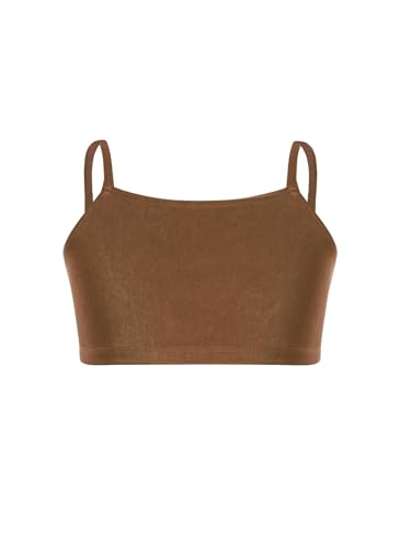 Kids Girls Spaghetti Straps Dance Camisole Sleeveless Sports Yoga Crop Top Solid Color Athletic Vest3