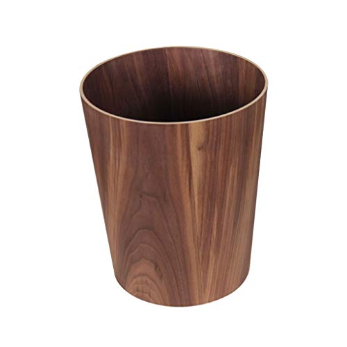 Vuilnisbakken Niet-overdekte houten vuilnisbak met grote opening eenvoudige ronde vatvormige afvalpapier mand Woonkamer…