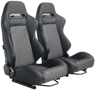 Racing Seat pvc with Suade Material Double Slider 2PCS