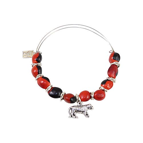 Image of EVELYN BROOKS Adjustable Bangle Bracelet (Multiple Charm Styles) for Women-w /Meaningful Good Luck Seed Beads - Handmade Jewelry | Great Gifts for Teen Girl Gifts & Great Addition to Girls Jewelry