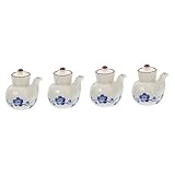 HEMOTON Gewürzbehälter 4 Stück Keramik-Gewürztopf Mini-Hot-Sauce-Flaschen Mini-Saucenpfanne Japanischer Salatdressing-Gewürzbehälter Gewürzaufbewahrungsdose Dressing-Spender Gewürzgläser