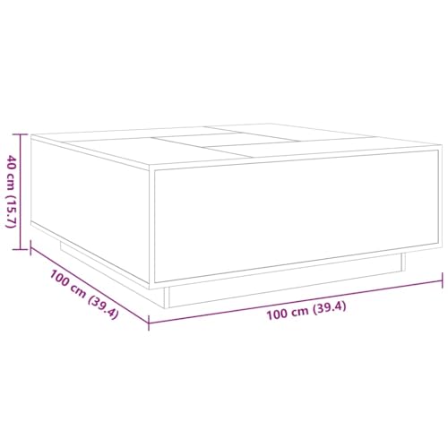 Table basse avec LED Infinity en bois et verre pour désencombrer votre canapé