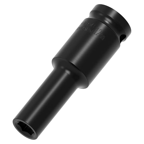 Image of 1 /2 inch Inch Drive by 12mm Deep Impact Socket, Heat-Treated CR-V Steel 3 Inch Length, 6-Point Metric Sizes