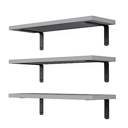 DOLLFIO Floating Shelves, 3 Sets Wall Wooden Shelves for Décor,