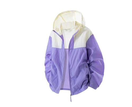 Chaqueta delgada de secado rápido para hombre, para senderismo, pesca, ciclismo, gimnasio, deporte, chaqueta, Morado (, L