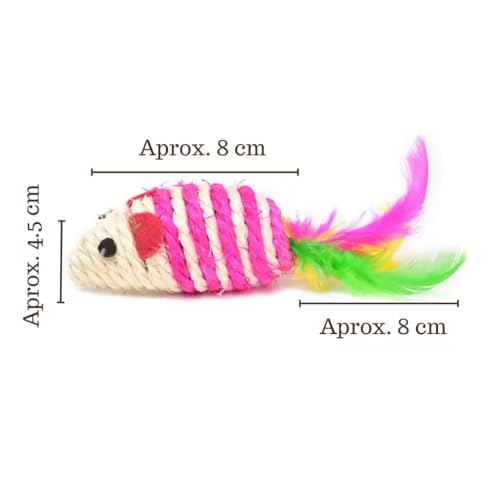 Brinquedo Ratinhos Coloridos de Sisal para Gatos
