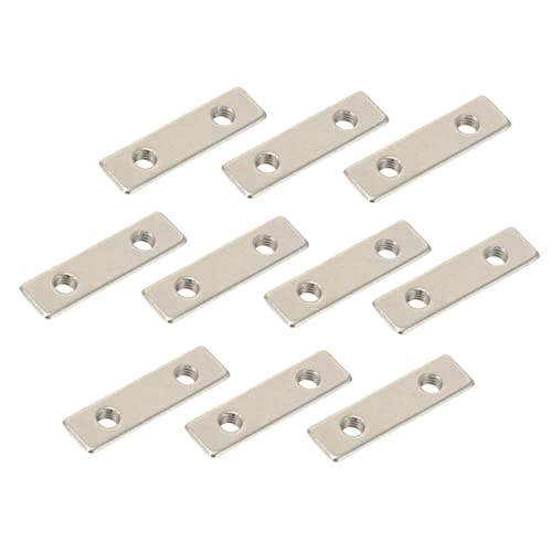 Dual-hole T Nut Rectangular Gaskets 10pcs Nickel Plated Steel