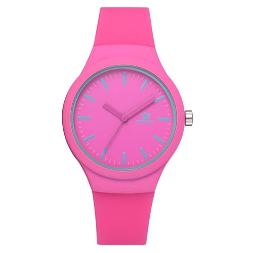 Watches Strap Solid Women Ladies Casual Wristwatch Silicon Clock Pattern Fashion Womens Watch Swatches for Women (Hot Pink One Size)