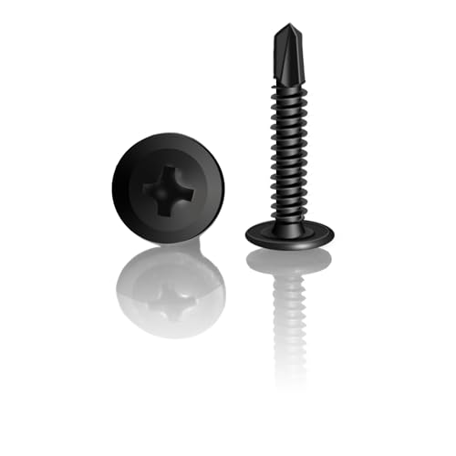 HXJDAM 140Pcs Black Self Tapping Screws, M4.2x32mm Self Drilling Screws for Metal Wafer Head Self Drilling Screws - Image 4