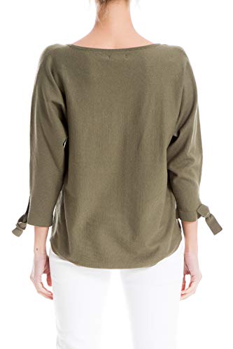 Max Studio Women's Tie Sleeve Sweater, Cedar, Small #TOP1