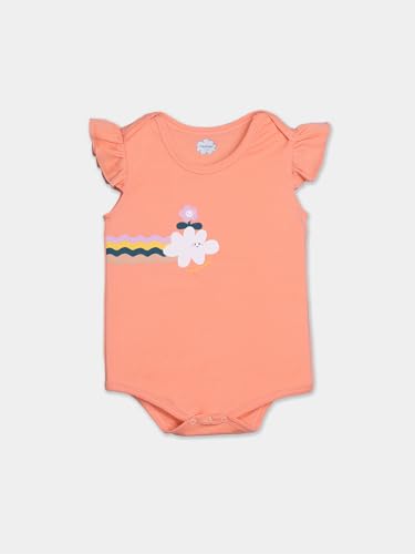 Image of Nautinati Baby Girls 100% Cotton Graphic Printed Pack of 2 Bodysuits /Onsies | Age 0-2 Years