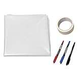 Hzkaicun Boat Flooring Template Boat Template Tool Kits with Laminating Film, 3-Pack Colored Marker Pens and General Purpose Beige Multi-Surface Tape, 78.74