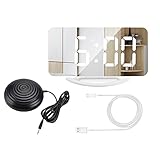 Despertador Dual Extra Fuerte | Despertador Vibratorio | Potente Reloj De Dormitorio Digital para Personas Sordas Y con Dificultades Auditivas | Pantalla LED Grande, Puerto USB