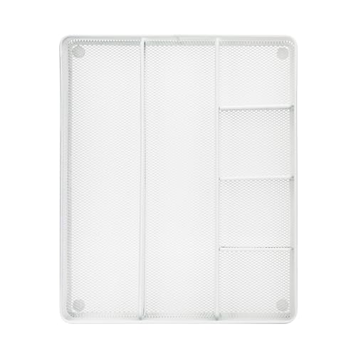 Annova Bandeja organizadora de cajones de escritorio para organización de oficina, malla de metal, accesorios y suministros de oficina (White) - imagen 4