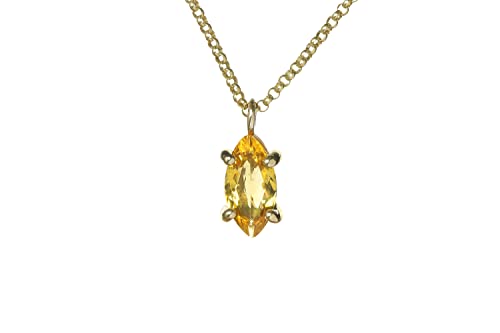 Collier citrine marquise anemone d'exception, finition artisanale avec chaine sur mesure