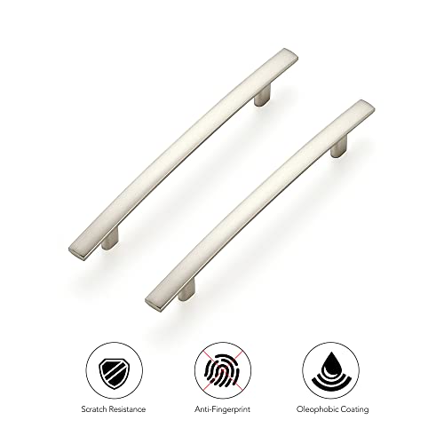 Image of Ravinte 25 Pack Cabinet Handles Brushed Nickel Cabinet Pulls Kitchen Cabinet Handles,Curved Drawer Pulls in 7-1 /4 Inch Length with 5 Inch Hole Center Arch Kitchen Cabinet Hardware