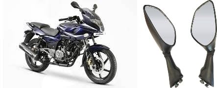 Premium Combo Rear View Mirror Compatible with Bajaj Pulsar 220 2016 Model (Right+Left Hand) | Best Replacement Mirror | Durable Motorcycle Accessory-image-34
