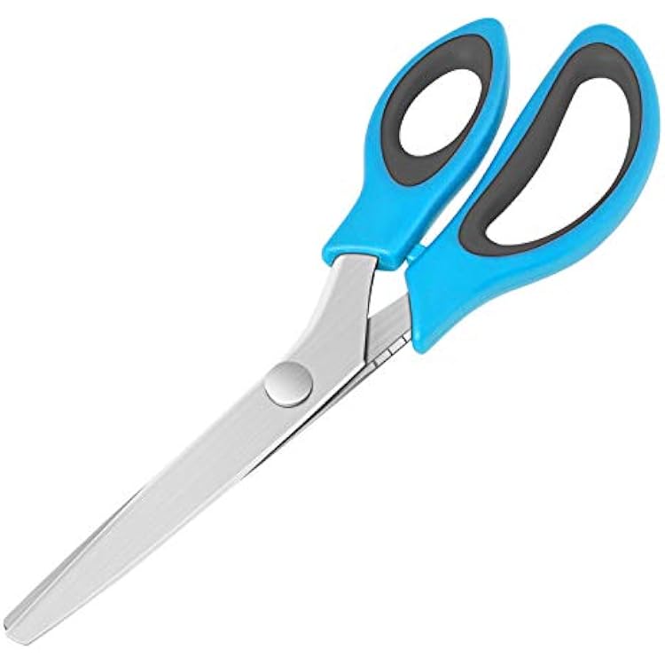 Asdirne Pinking Shears for Fabric, Zig Zag Craft Scissors with Soft Rubber Grips, Heavy Duty Stainless Steel Decorative Shears for Dressmaking and DIY Arts, 9.4 Inch, Set of 2