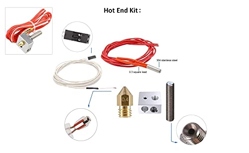 Mk8 Extrusion Head Kit, 3D Printer Extruder Hot End Kit,With 10Pcs 12V Extruder 0.4Mm Nozzle And 10Pcs M6 30Mm Extruder Throat Tube For Anet A8 A2 Mk8 Reprap 3D Printer #TOP1