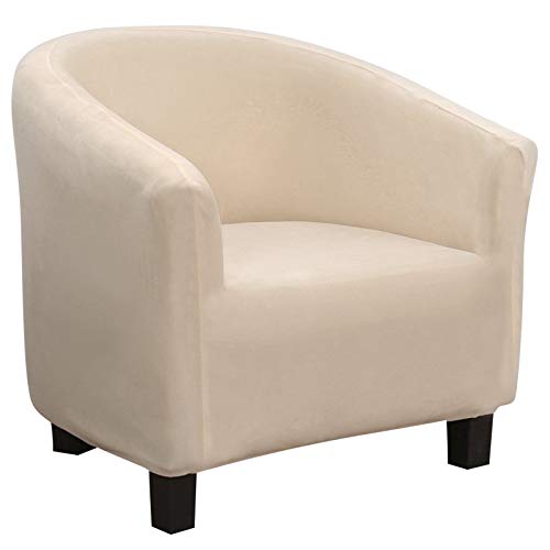 ChicSoleil Housse de Canapé Extensible Housse de Fauteuil Cabriolet Jacquard Lavable Slipcover Tub Chair Protecteur de Fauteuil pour Salon (Velours-Beige) Cover