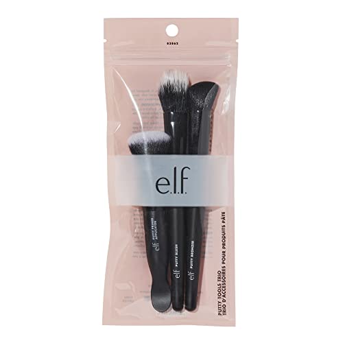 e.l.f. Putty Tools Trio, tre pennelli viso per prodotti e.l.f Putty, realizzato con setole sintetich
