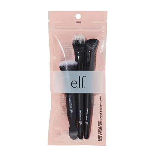 e.l.f. Putty Tools Trio, Set Of 3 Face Makeup Brushes For Putty Products, Helps You Easily Blend Putty Primer, Blush & Bronzer, Vegan & Cruelty-Free