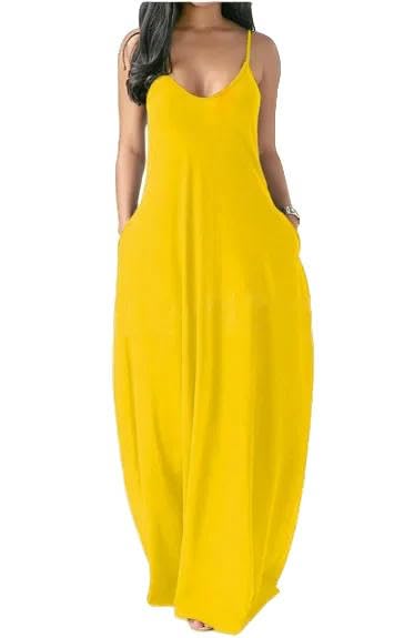 Sukienka damska podkreślająca figurę letnia Solid Color Deep V Sling sukienka