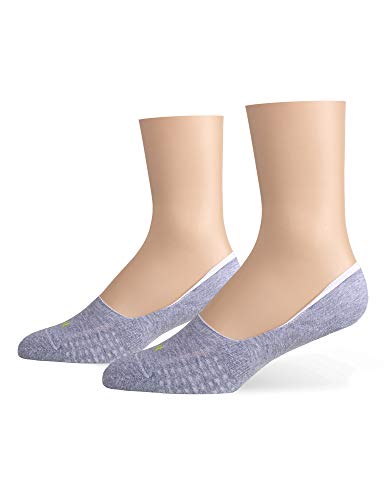Hue Womens Air Cushion No-Show Socks, 3-Pair Liner Socks, Light Charcoal Heather/Grey, One Size Us #TOP3