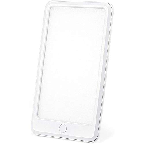 10000 Lux Voll Spektrum Tageslichtlampe Ultra dünn Hell Sonne Lampe Stimmung Licht Weiß LED Tageslicht mit 2 Ebenen Einstellbar zum Büro Zuhause Ouoy