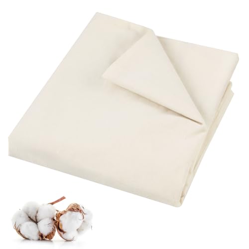 peasug 100 cotton muslin fabric 63 inch x 2 yards unbleached muslin linen fabric by the yard medium weight draping fabrics suitable for sewing embroidery garments crafts material-natural