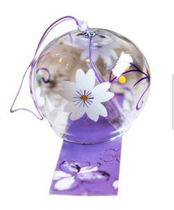 Japanese Furin Wind Chimes Handmade Glass Birthday Valentine's Day Wedding Anniversary Home Kitchen Office Decor White Saruka #TOP1
