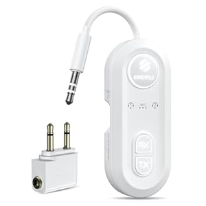 Upgraded Bluetooth 5.4 Transmitter Receiver, Airplane Bluetooth Adapter with Qualcomm aptX Adaptive, Supports 2 AirPods/Headphones, Wireless Audio Transmitter for TV, Travel, Car & Gym, Cable Storage