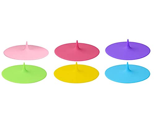 Ailovone 6 Stücke Silikon Tasse Deckel Anti Staub Trinkglas Deckel Wiederverwendbar Silikon Tassenabdeckung Lebensmittelechtes Silikon für Trinkgläser für Becher aus Keramik, Glas, Kunststoff (6pcs) Cover