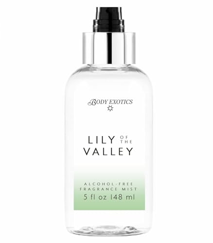 BODY EXOTICS Lily of the Valley Muguet Alcohol-Free Fragrance Mist 5 Fl Oz 148 mL - the Delicate True Scent of Lily of the Valley - with Plant Extracts