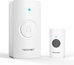 TECKNET Wireless Doorbell, Waterproof Doorbell Battery-Operated Cordless Door Chime Kit with up to 400 M Wireless Range, 5-Level Volume & 60 Chimes with 4.5 Year Battery Life