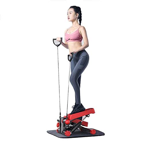 Mini-Stepper Swing Stepper Home Stepper Escalador de pies in situ Cintura Fitness Twister Step Machine con Bandas de Resistencia y acción de torsión