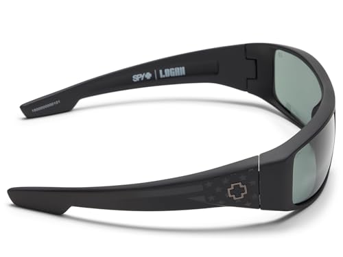 Spy Rectangular Optic Men's Logan Rectangle Sunglasses, Matte Black Gloss Flag, One Size3