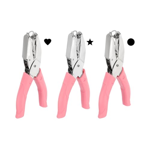Perforadora de papel de metal PATIKIL con mango suave que troquela estrellas y corazones