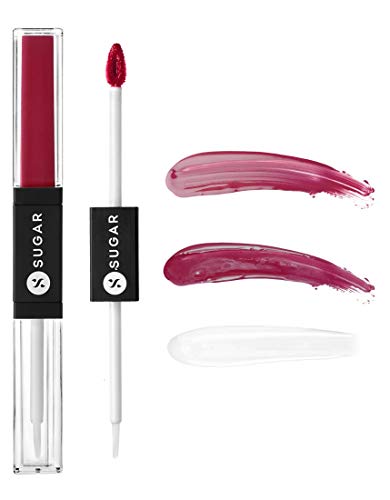 Image of SUGAR Cosmetics - Smudge Me Not - Lip Duo - 30 Peony Genie (Medium Pink) - 3.5 ml - 2-in-1 Duo Liquid Lipstick with Matte Finish and Moisturizing Gloss