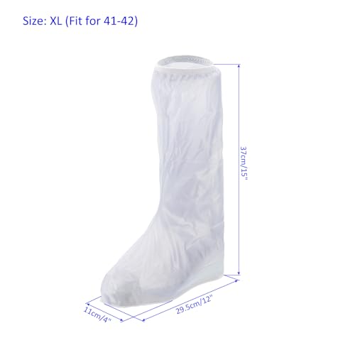Cubiertas impermeables para zapatos M METERXITY - Galochas reutilizables antideslizantes plegables con cremallera, para deportes al aire libre (XL, Blanco) miniatura 3
