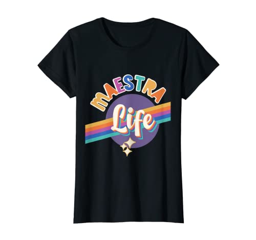 Mulher Colorful Spanish Teacher Maestra Life t-shirt, Preto, S