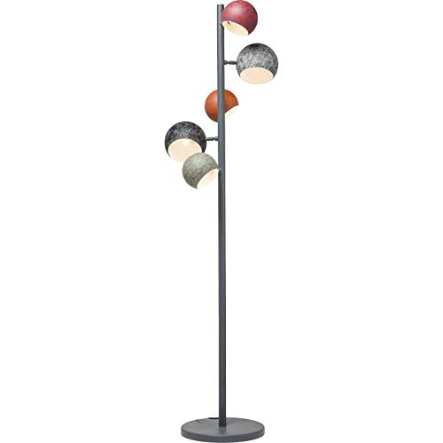 Kare Design Stehleuchte Calotta Antico, Mehrfarbig, 200x40x26 cm, Leselampe, Stehlampe, Vintage, Retro, Stahl Gestell, Leuchtmittel nicht inklusive, Wohnzimmer