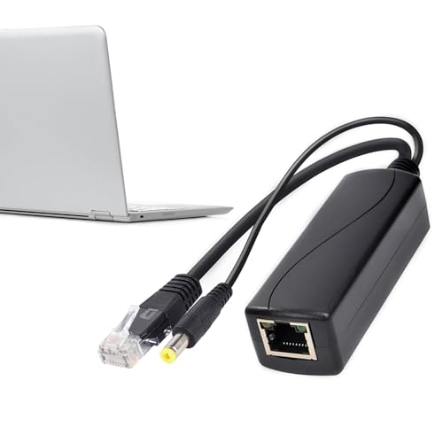 Adaptador inyector y divisor POE para cámaras, cable RJ45 con conector DC 5.5x2.1 mm, alimentación sobre Ethernet miniatura 3