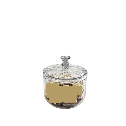 PFYKCYL Tarro de almacenamiento plástico transparente multiusos con tapa hermética, caja sellada for aperitivos y dulces, contenedor for granos café cereales Bote grande hermético(900ml)