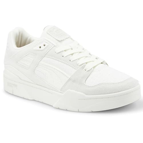 PUMA Mens Slipstream Blank Canvas Logo Lace Up Sneakers Shoes Casual - White2