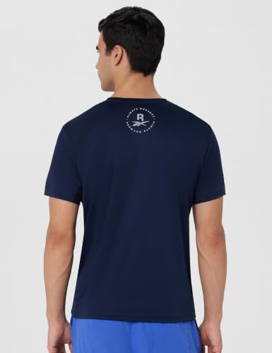 Image of Reebok Men's Polyester Gym T-Shirt - Quick Dry Moisture Wicking Sports T-Shirt for Men | Workout Running Training Tshirt for Men | Half Sleeve Active Tee