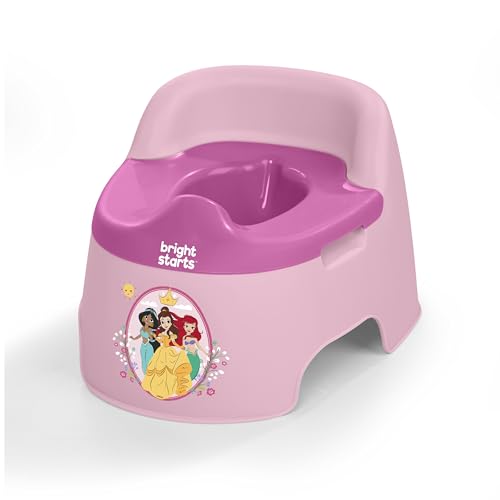 Bright Starts Disney Princess Full Comfort Potty Training Toilet, Easy Clean Removable Bowl, Splash Guard, High Back for Comfort & Stability, Toddlers...